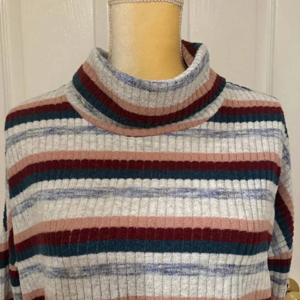 Saturday Sunday by Anthropologie Pippa Haccie Striped Turtleneck Ribbed Sweater - Picture 3 of 8